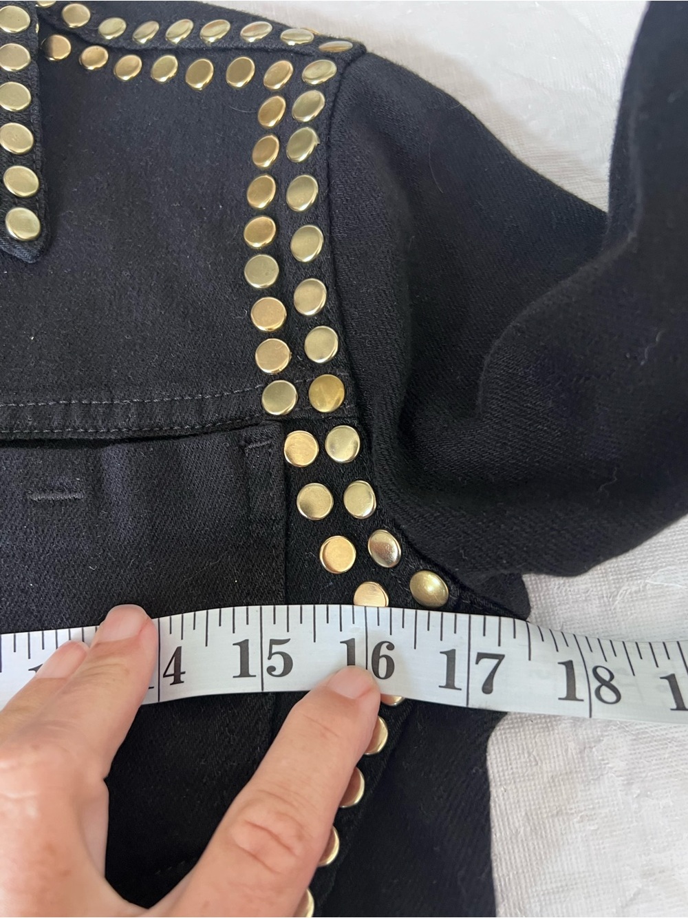 L'Agence Celine Studded Black Cropped Button Front Western Jacket Made USA Sz XS - Picture 14 of 14